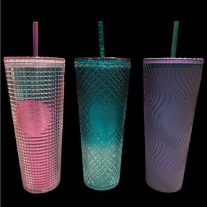 Starbucks Textured Tumblers - Pink, Teal, Lavender 2021,2023, 2025
